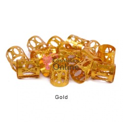 Inele din metal pentru codite afro RNG16 Gold, Set 20 bucati